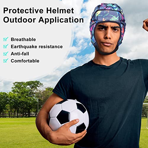 DGXINJUN Soft Shell Protective Headgear 7 V 7 Rugby Headguards Padding Padded Helmet Goalkeeper Adjustable Soccer Goalie Helmet Support Rugby Flag Football Helmet Youth Kids Adults
