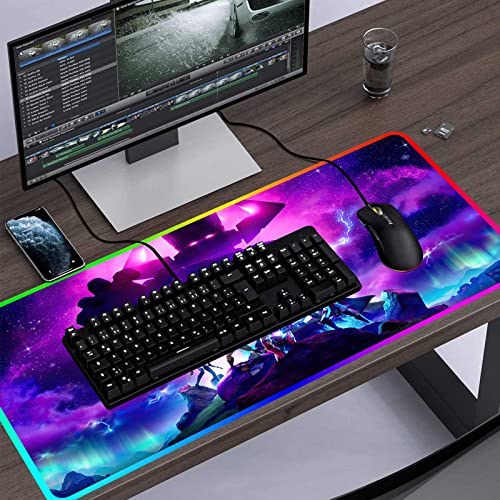 RGB Large Gaming Mouse Pad Galactus Skin,12 Lighting Modes & Non-Slip Rubber Base Mousepad-Long Glowing Laptop Desk Pad,Computer Keyboard and Mice Combo Pads Mouse Mat-31.5X15.7