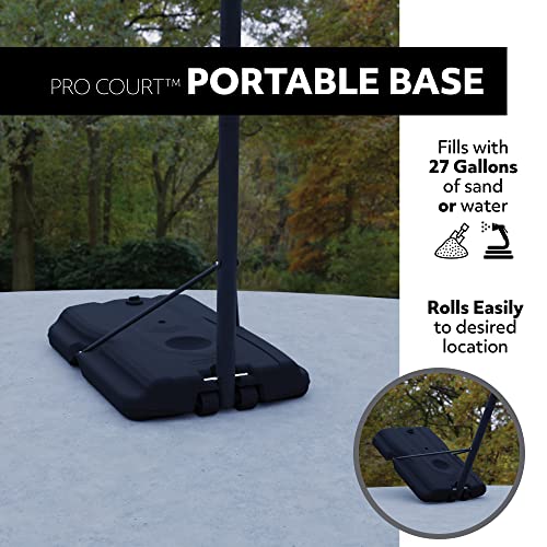 Lifetime Height Adjustable Portable Basketball Hoop Pro Court System, 44 Inch Backboard, Red/White