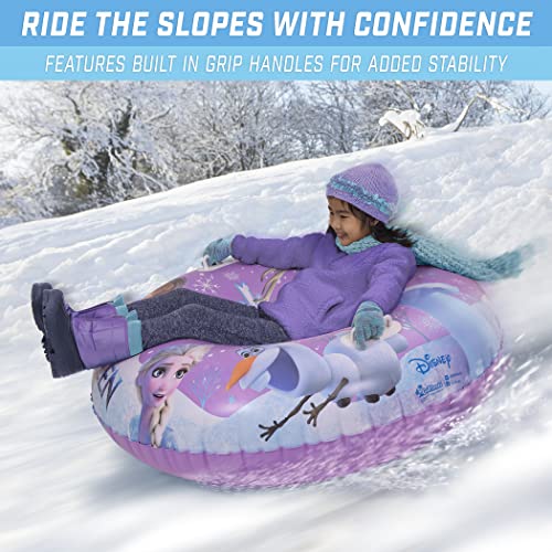 GoFloats Winter Snow Tube - Inflatable Sled for Kids and Adults (Choose from Unicorn, Disney's Frozen, Ice Dragon, Polar Bear, Penguin, Flamingo)