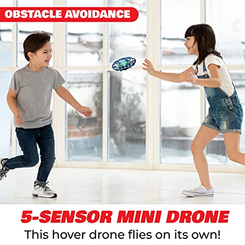 Force1 Scoot Hand Operated Drone for Kids or Adults - Hands Free Motion Sensor Mini Drone, Indoor Small UFO Toy Flying Ball Drone (Blue)