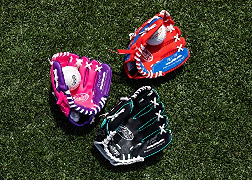 Rawlings | PLAYERS Series T-Ball & Youth Baseball Glove | Right Hand Throw | 9" | Pink/Purple with Ball