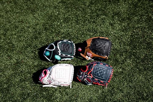 Rawlings | PLAYERS Series T-Ball & Youth Baseball Glove | Left Hand Throw | 10" | Dark Shadow/Red/White