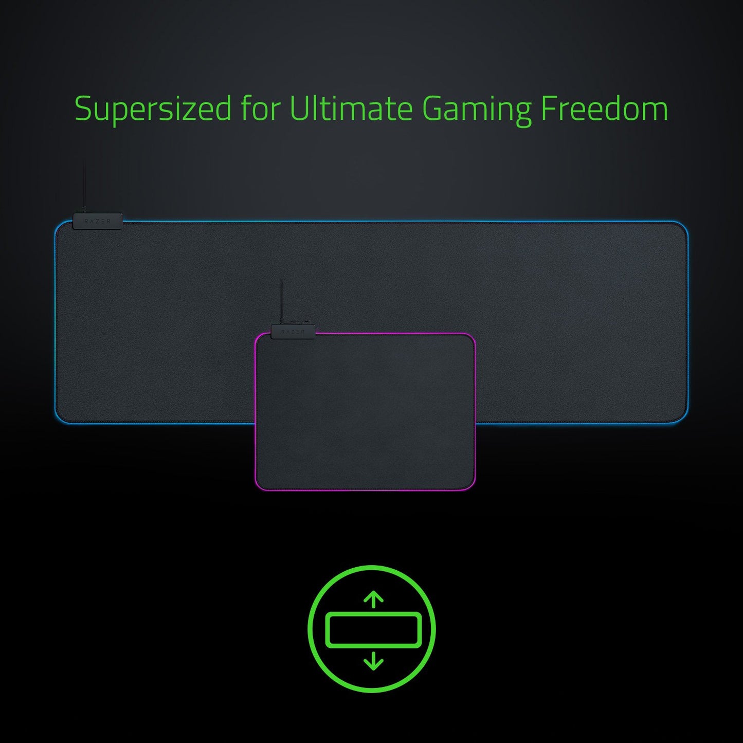 Razer Goliathus Extended Chroma Gaming Mousepad: Customizable Chroma RGB Lighting - Soft, Cloth Material - Balanced Control & Speed - Non-Slip Rubber Base - Classic Black