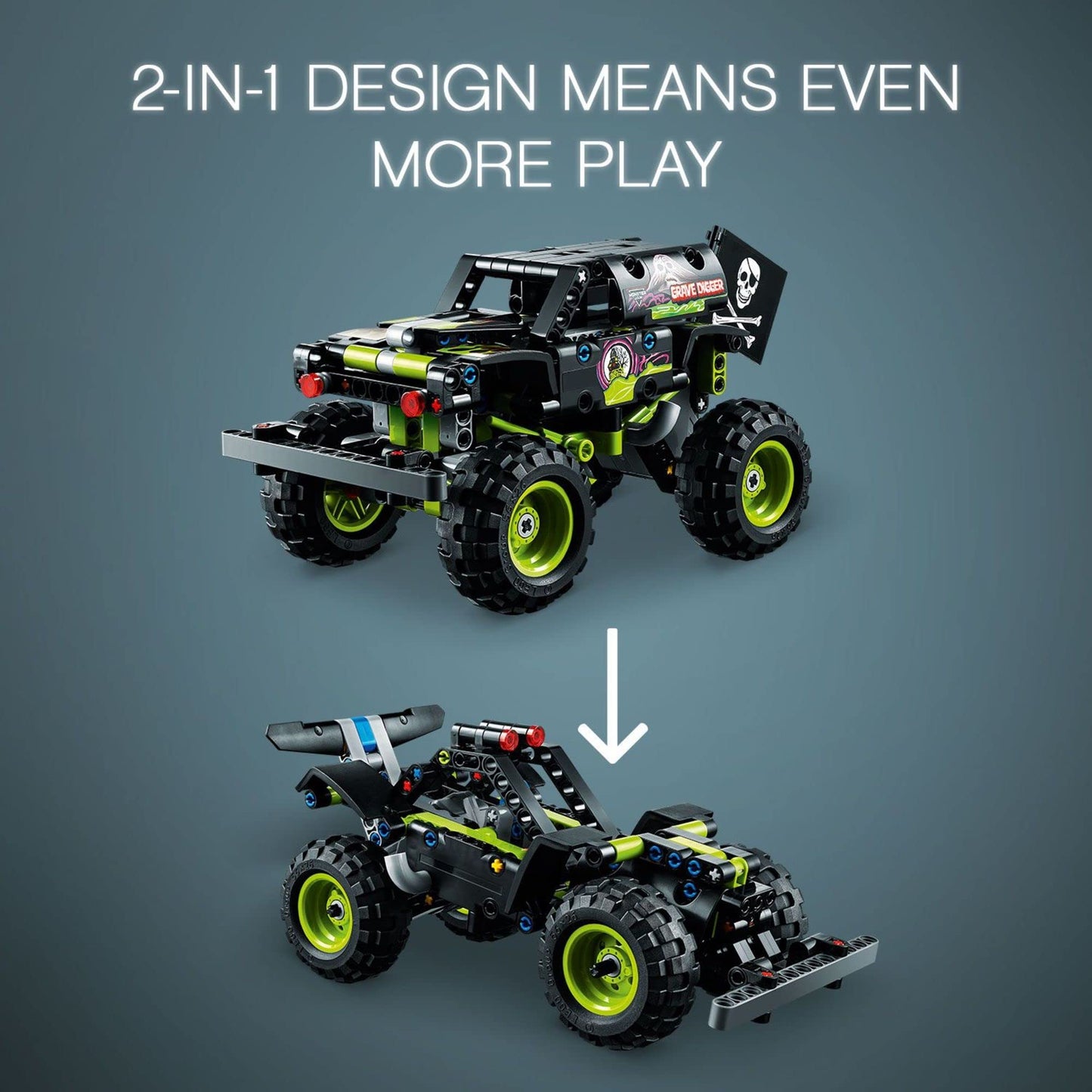 LEGO Technic Monster Jam Grave Digger 42118 Set - Truck Toy to Off-Road Buggy, Pull-Back Motor, Vehicle Building and Learning Playset, Gift for Grandchildren or Any Monster Truck Fans Ages 7 and Up