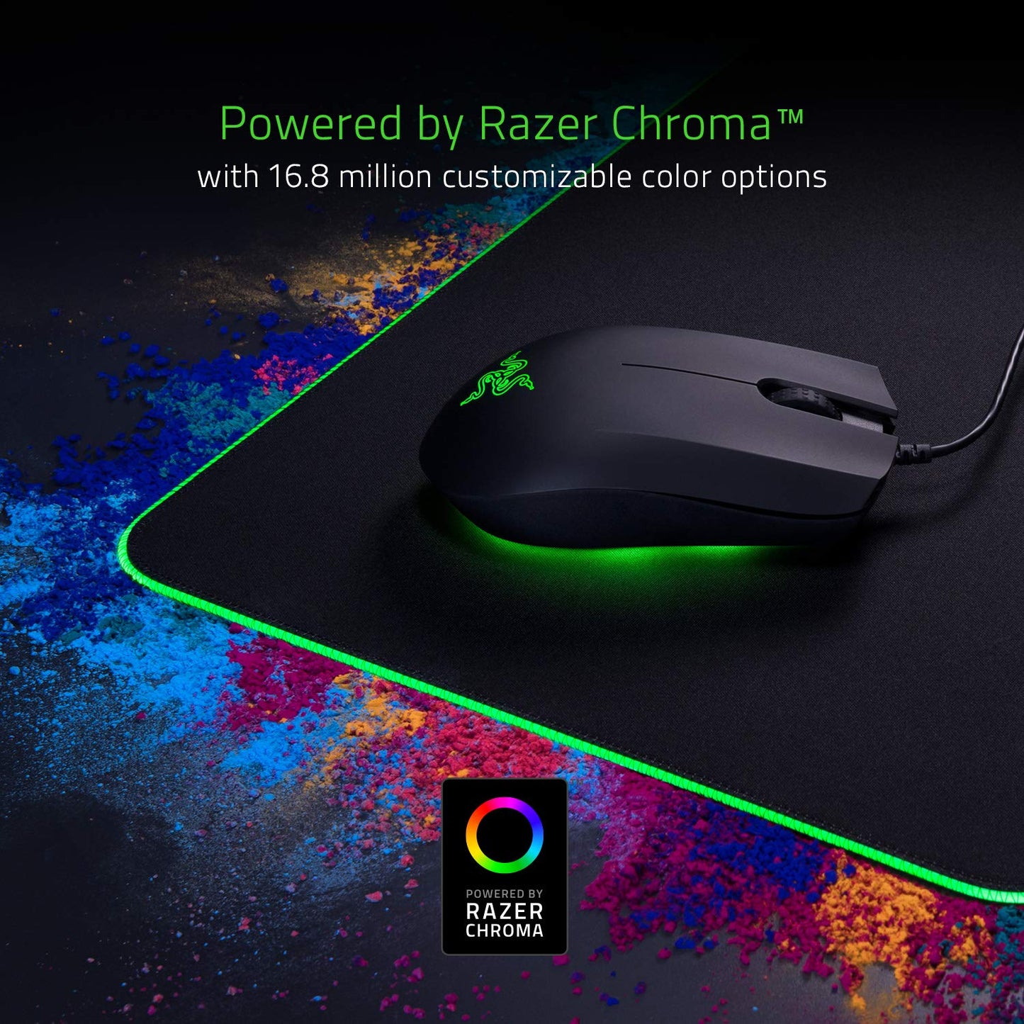 Razer Goliathus Extended Chroma Gaming Mousepad: Customizable Chroma RGB Lighting - Soft, Cloth Material - Balanced Control & Speed - Non-Slip Rubber Base - Classic Black